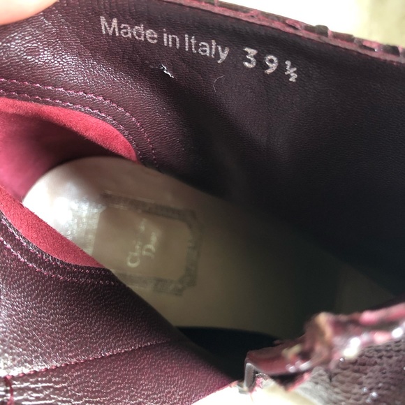 Christian Dior Python Platform Booties Boots Wine - Picture 5 of 7